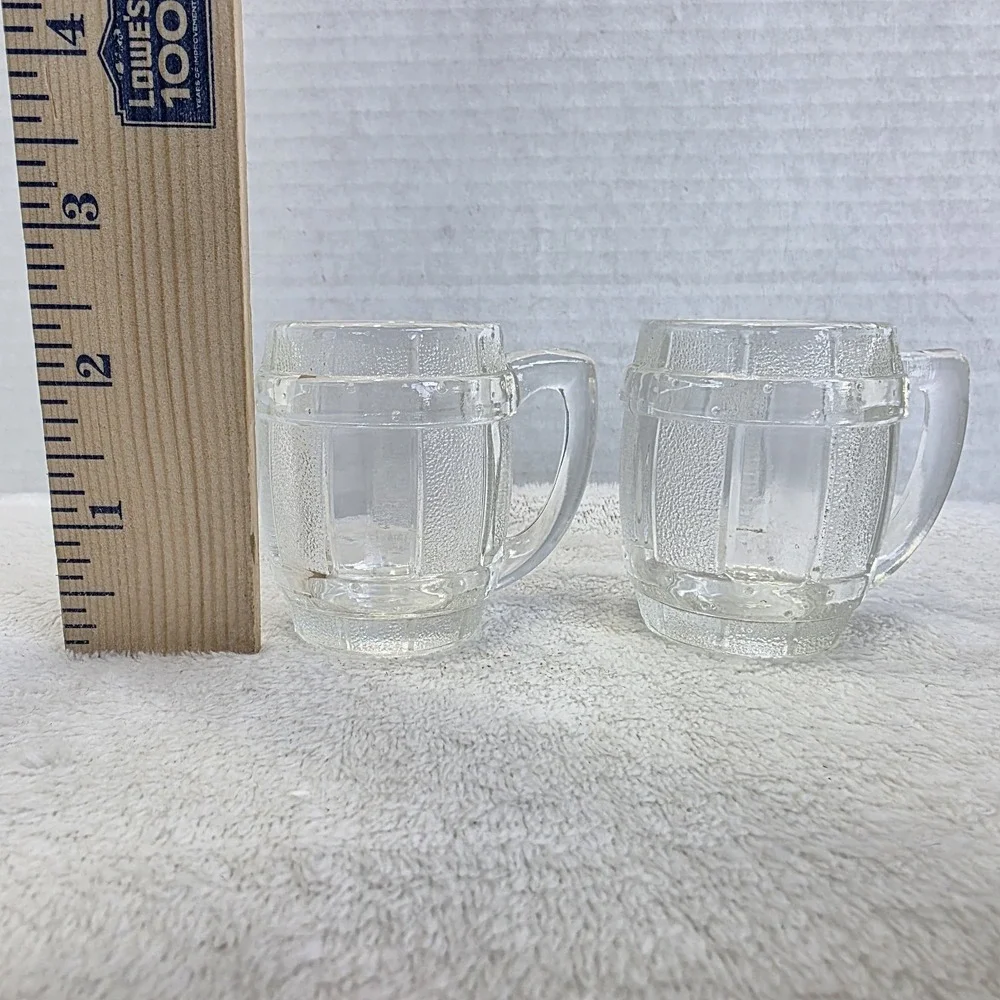 Vintage Mini Beer Barrel Mug Shot Glass Crackle & Clear Barrel St. Patrick's Day